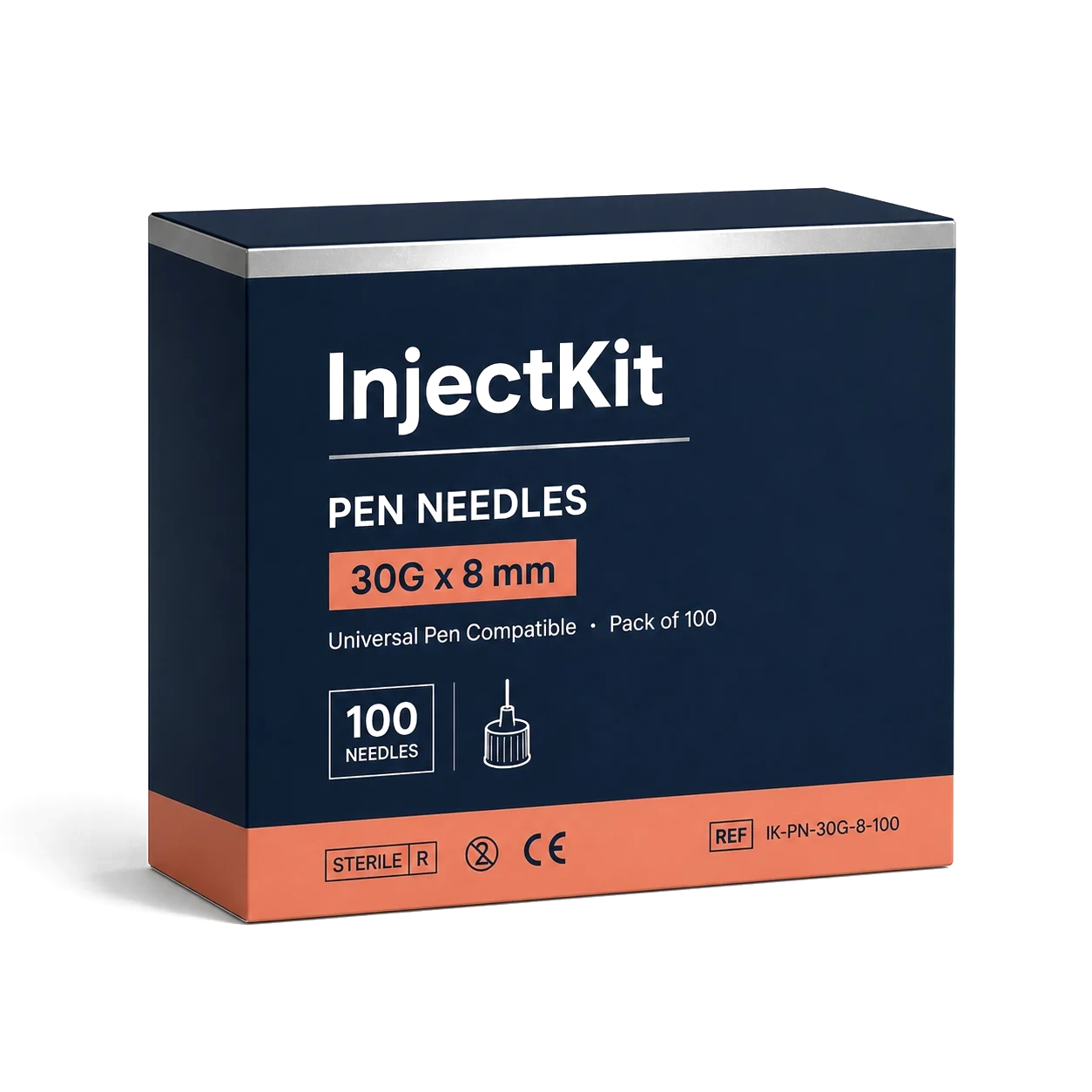 Pen Needle 30G x 8 mm · Universal Pen Compatible · Pack of 100