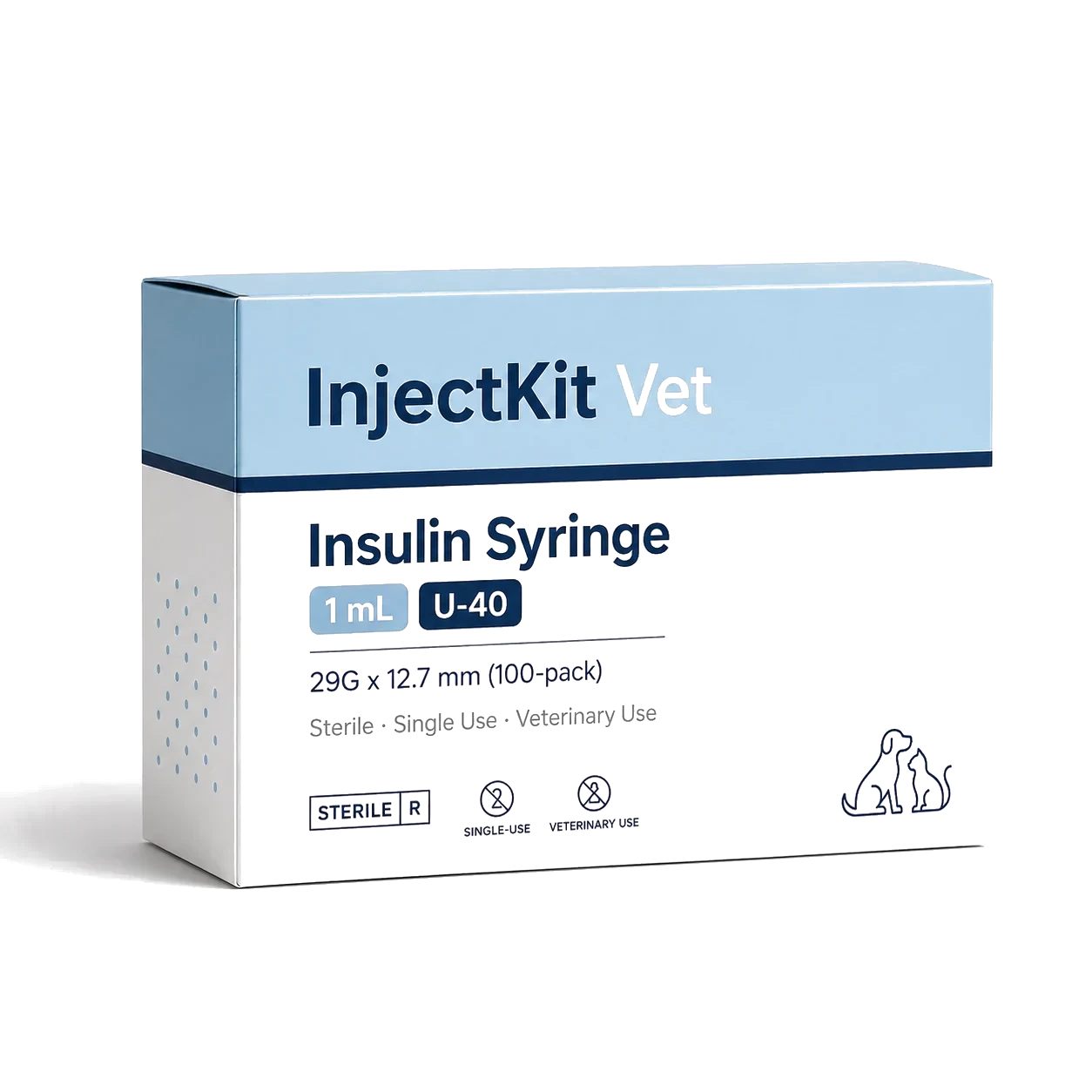 Vet Sterile Syringe 1 mL U-40 29G x 12.7 mm (100-pack)